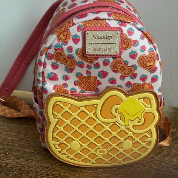 Sanrio Hello Kitty Breakfast Waffle Loungefly Mini Backpack - Picture 5 of 9